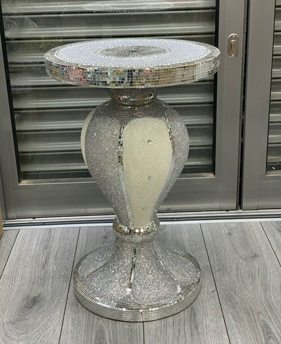 Silver venetian mirrored table - silver,