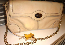Oriano Nude Genuine Leather Good Clutch, Shoulder Bag Gold Chain Strap Small💕