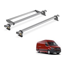 Mercedes Sprinter Roof Rack 2018+ H2 Roof 2x Roof Bars & Roller Van Guard Trade