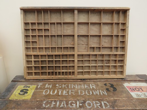 Vintage wooden printers tray - wooden,