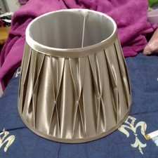 LAURA ASHLEY Fenn Pinch Pleat Silk lined gold lampshade 30cm x 19cm round