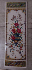 3 vintage 6" wall fireplace tiles H&R Johnson retro Victorian style VGC floral