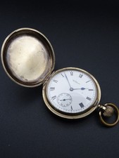 Thomas Russell & Son Full Hunter Pocket Watch Case Waltham Traveller Movement 