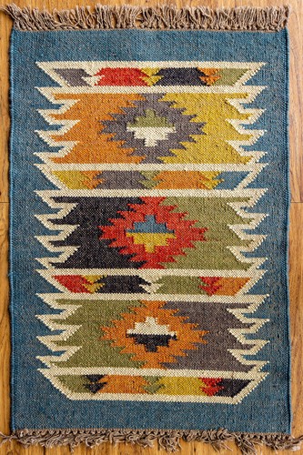 Wool jute rug - kilim, carpet