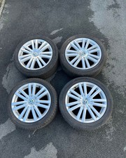 Genuine VW 17” Alloy Wheels & Tyres 5x112 Touran Golf Passat Audi Skoda Seat