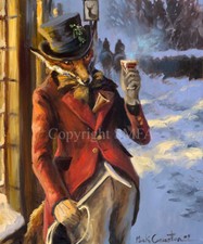 Mick Cawston 'Here's To You Sir' Open Edition Funny Fox Print (mounted/framed)