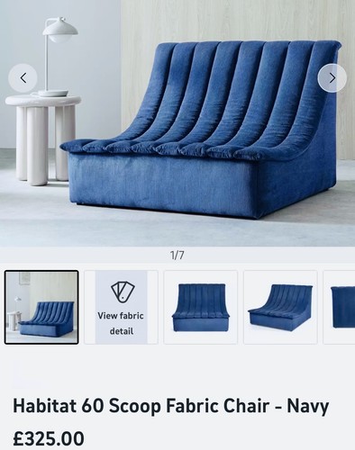 Habitat scoop chair sofa - chair, navy