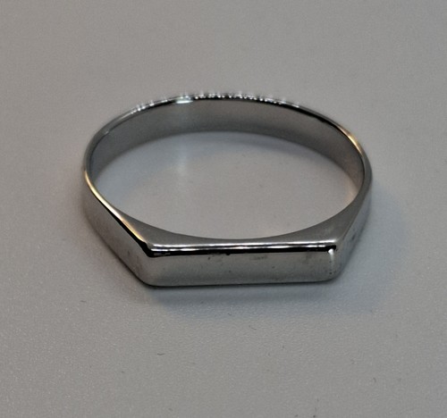 Slim stainless steel signet - stainless,