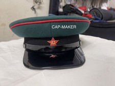 WW2 Russian Army Armored Troops Officer Visor Cap Hat Red Star Badge Cap *Repro