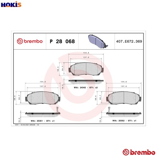 Brake pad set disc - brake, 28