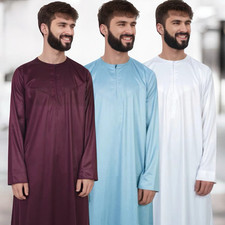 Men's Emirati Thobe Jubba Premium Quality Emarati Jubbah Muslim Thobes dress