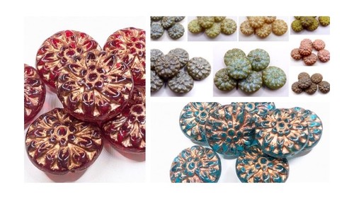14mm czech pressed glass flat - glass,