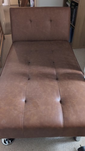 Faux leather chaise longue - leather,