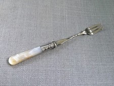 Vintage silver plated pearlised handle pickle fork