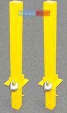 2 x Security Parking Posts, Fold Down Heavy Duty, Parking Bollard Maypole MP9739