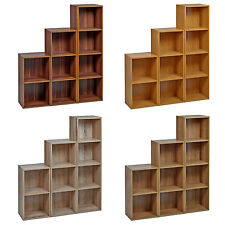 1, 2, 3, 4 Tier Wooden Bookcase Shelving Display Storage Wood Shelf Shelves Cube