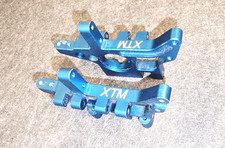 XTM Traxxas T-Maxx 3.3 or 2.5 & E-Maxx Aluminum Rear Blue Bulkhead Braces RARE