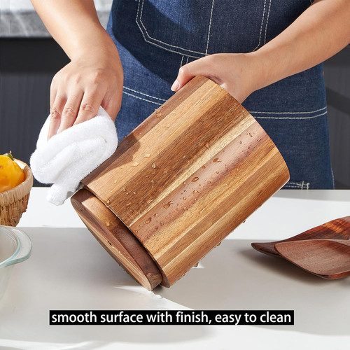 Acacia wood utensil holder for - holder,