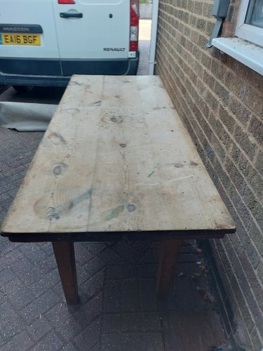 Antique pine kitchen table - pine,