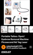 Portable Picosecond Q Switch Nd Yag Laser Tattoo /Spot/Eyebrow Removal Machine