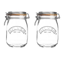 2 x Kilner 1L Round Clip Top