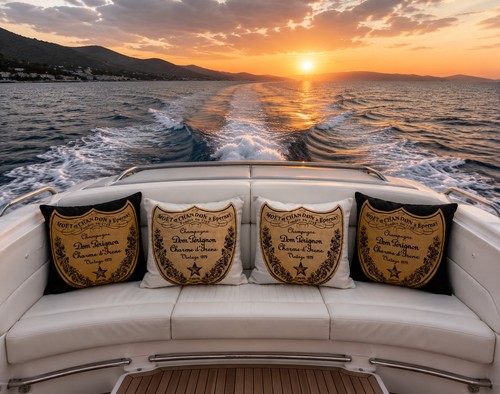 Champagne decorative cushion - champagne,