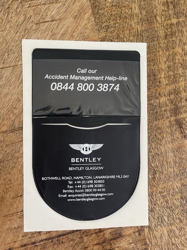 Bentley tax disc holder - disc,