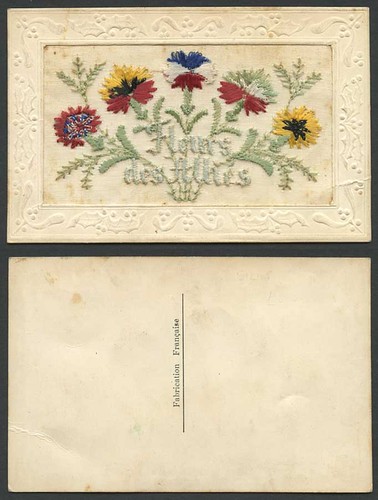 Ww1 silk embroidered old - silk,