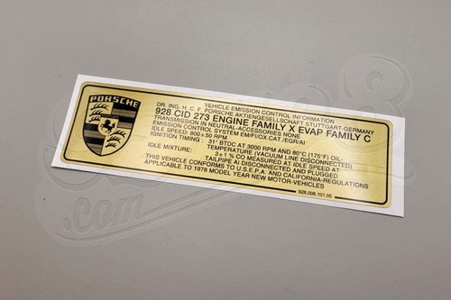 Emission control sticker - control, for