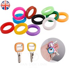 VDL Rubber KEY CIRCLE CAPS Covers CHOOSE YOUR OWN COLOURS Keyring ID Marker Tags