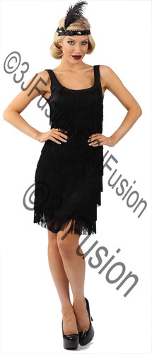 Adult ladies black - black, flapper