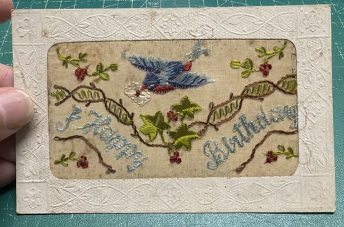 Ww1 silk postcard happy - ww1,