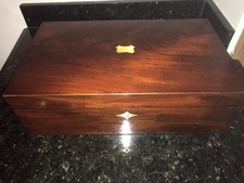 Victorian Mahogany Writing Box With Brass Escutcheon 