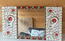 Vintage mosaic floral mirror