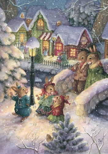 Christmas advent calendar card - calendar,