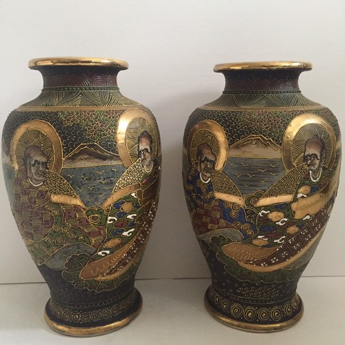 Pair satsuma vases - satsuma,