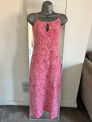 Zara pink abstract midi dress - midi,
