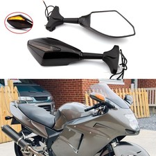 2x For Honda Blackbird CBR1100XX 1997-2003 Gloss Side Mirrors + LED Turn Signal