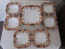 7 PCE BURGESS BROS CARLISLE WARE DERBY PATTERN 883 DESSERT SET