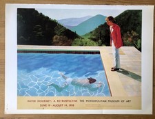 David Hockney A Retrospective Met Museum LA  1988 Vintage 1994 offset lithograph