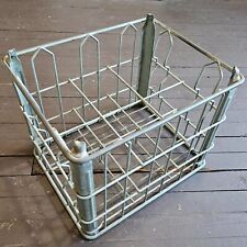 Vintage All Metal Divided 6 Half Gallon Farm Dairy Stackable* Milk Crate - NICE!
