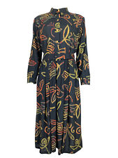 Vintage 80's Mandy Marsh Button Down Belted Shirt Dress w Pockets