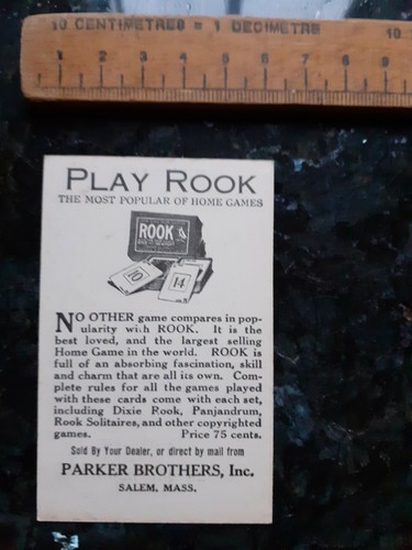 Vintage card game advertising