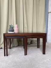 Vtg Mid Century Teak Nest Of