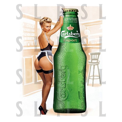 Carlsberg bottle pin girl - up,