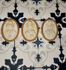 3x Vintage Decorative Plaster