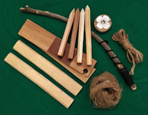 Bow drill primitive fire kit - bow,