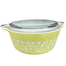 Vintage Pyrex Green Spring Blossom Baking Dish & Lid 750ml 472-B Crazy Daisy