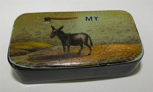 19thc papier mache snuff box - 19thc,
