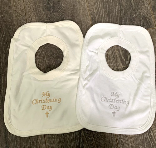 Baby cotton bib white ivory - cotton,